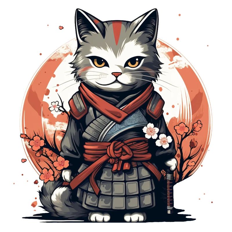 Warrior Cat Japanese Cat Samurai Cat