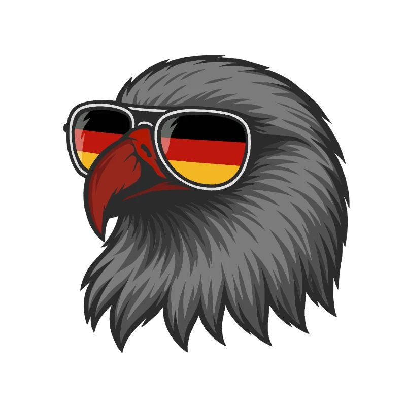 German Eagle with flag in DE glasses