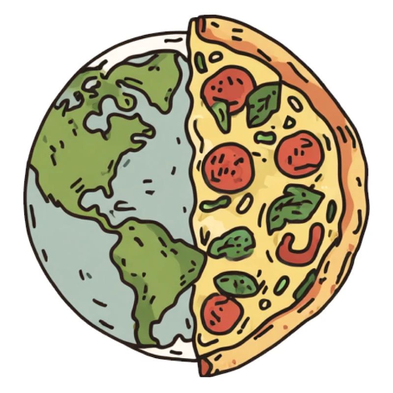 Conception de la tranche de pizza de la terre