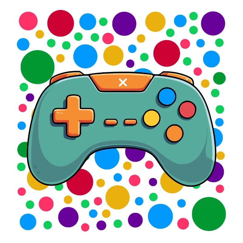 Colourful Gaming Controller Spotty Dotted Gaming
