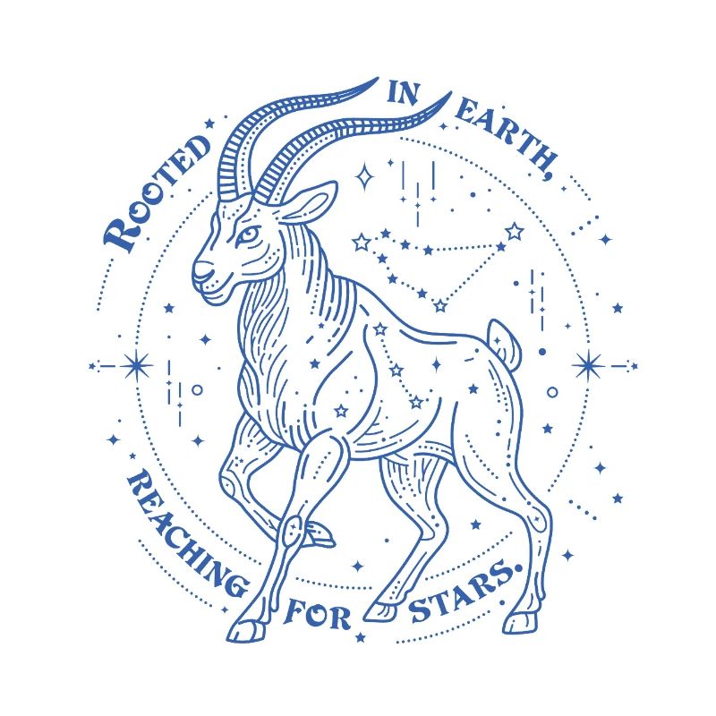 Steinbock Sternzeichen Geschenk – Erde & Sterne Design