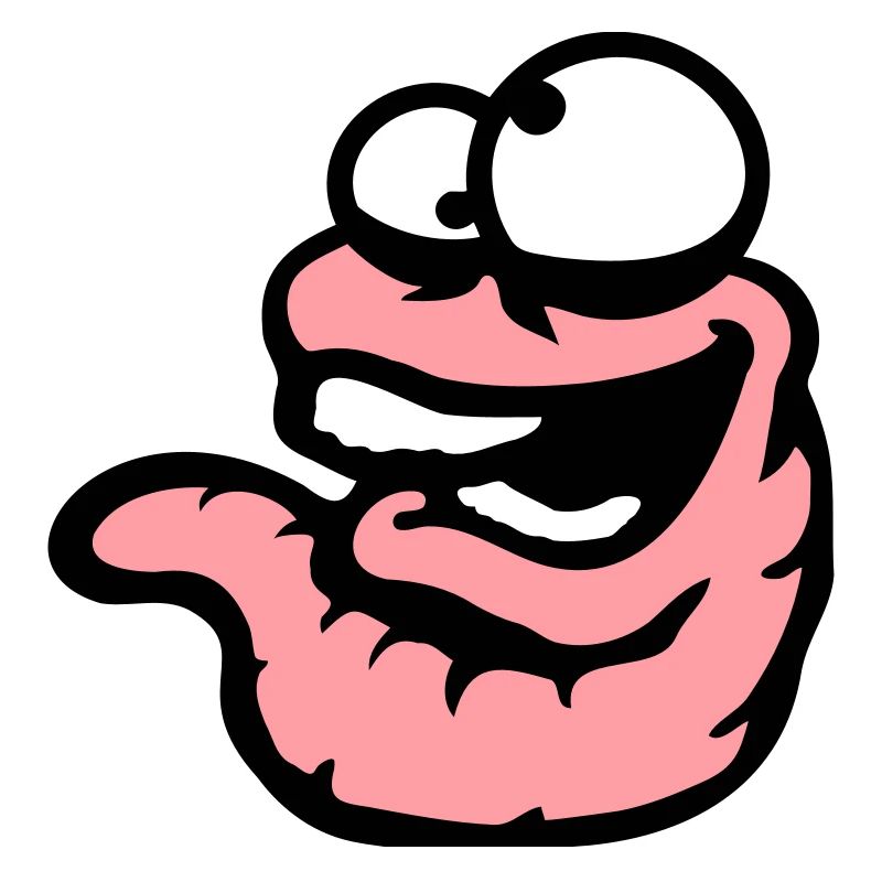 Worm Laughing Crazy Squinting Silly Stupid