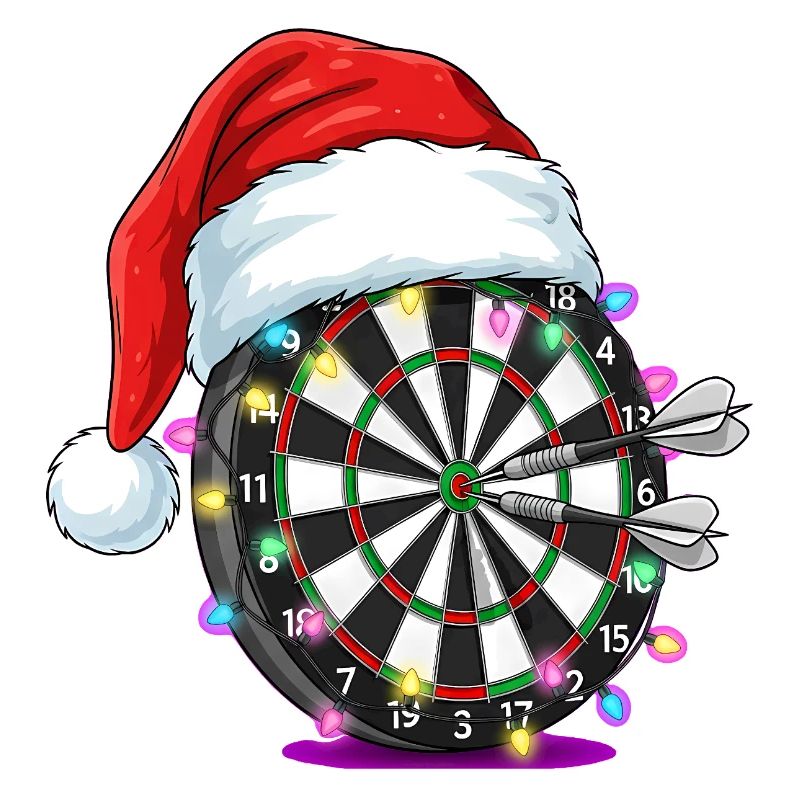 Cible de fléchettes avec Bande dessinée du Chapeau du Père Noël