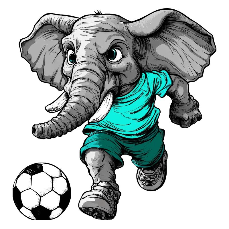 Fussballer Elefant
