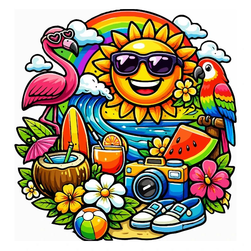 Conception d’été tropical baignée de soleil