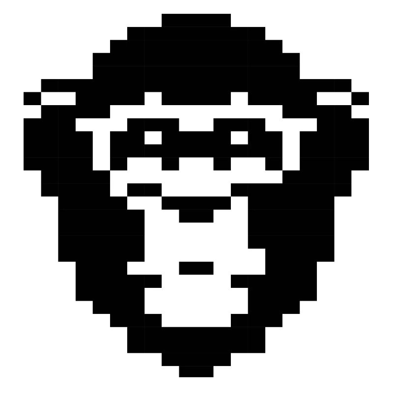 pixelated monkey face design