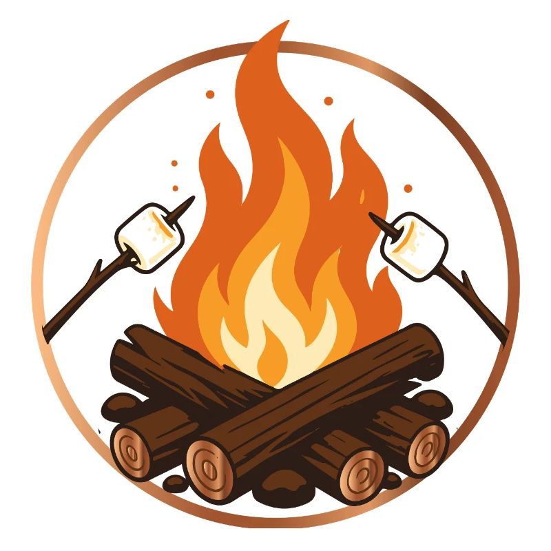 Campfire with Marshmallows Camping Motif