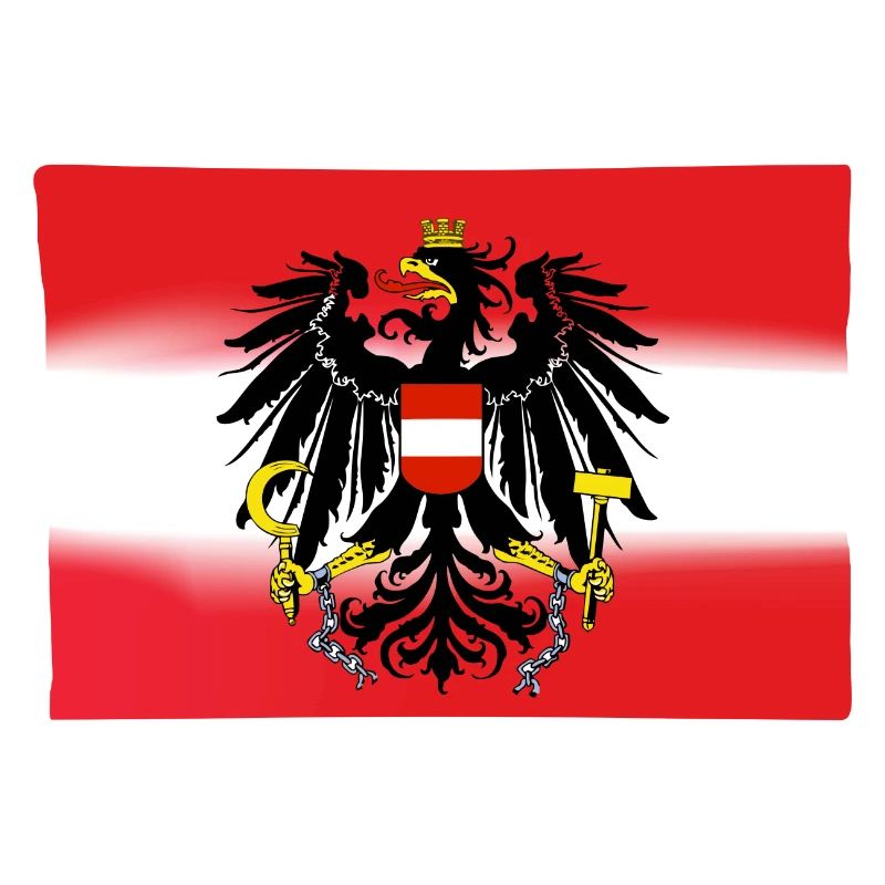 Austria flag with eagle