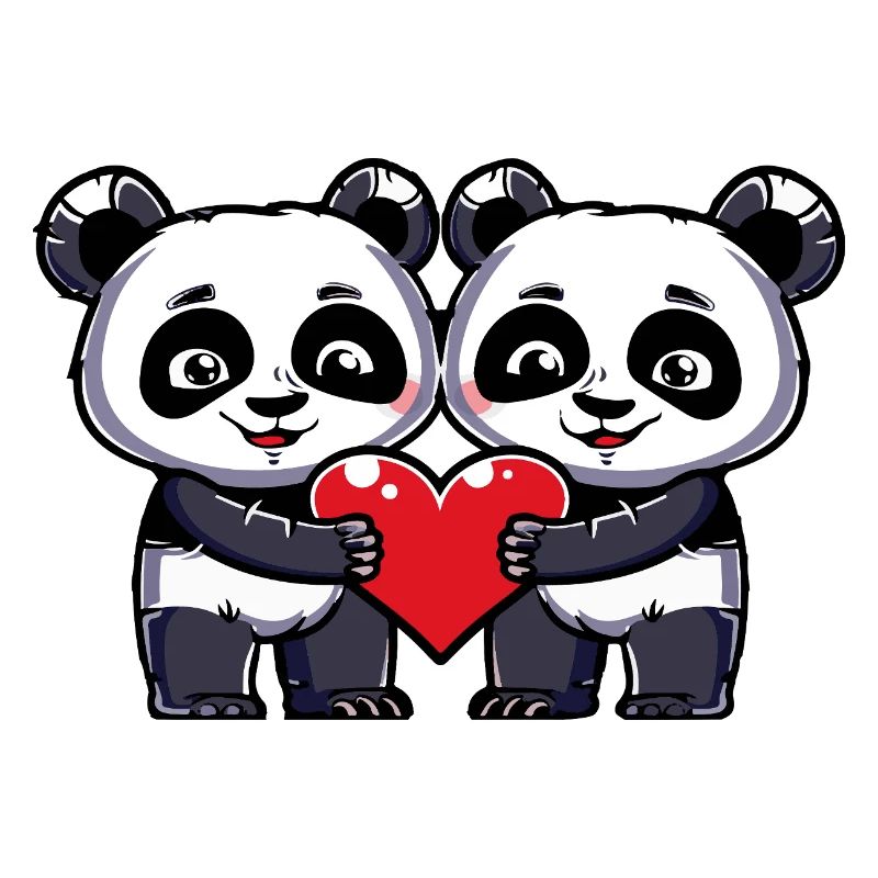 Panda Paar Valentinstag