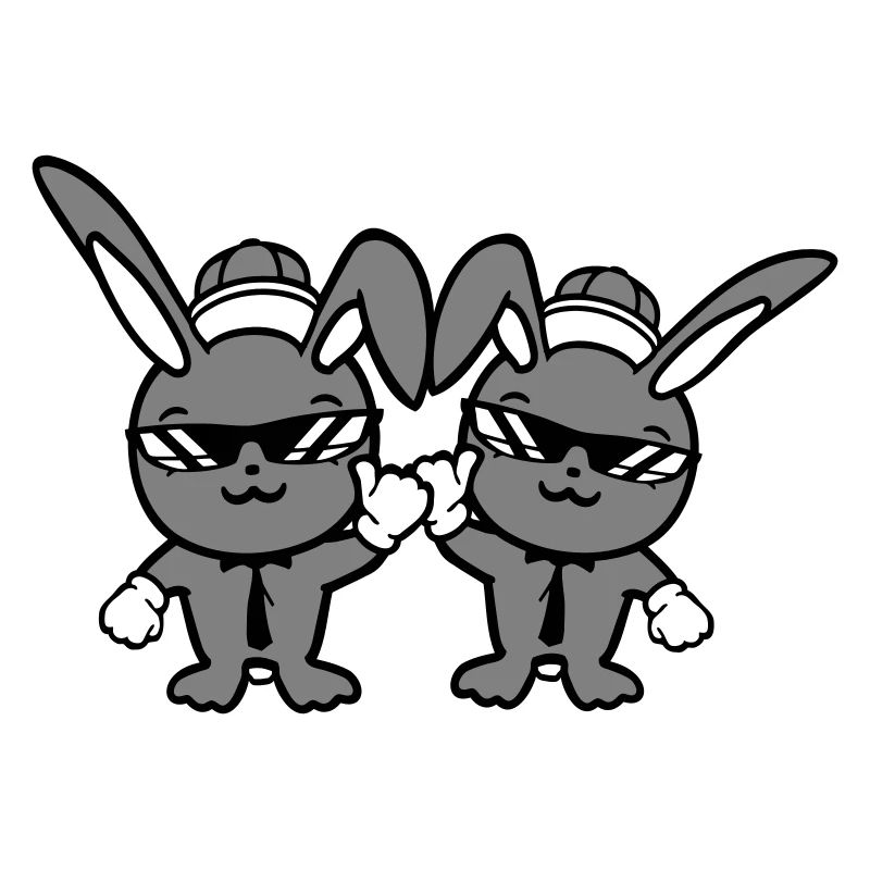 2 Bunnies Sunglasses Cappy Tie Beanie Friends