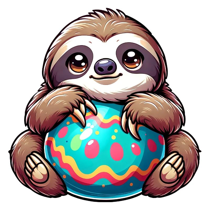 Easter Sloth: Hug and Easter Egg