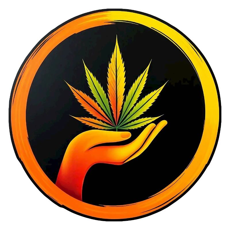 Feuille de marijuana - Bouton LOGO 1