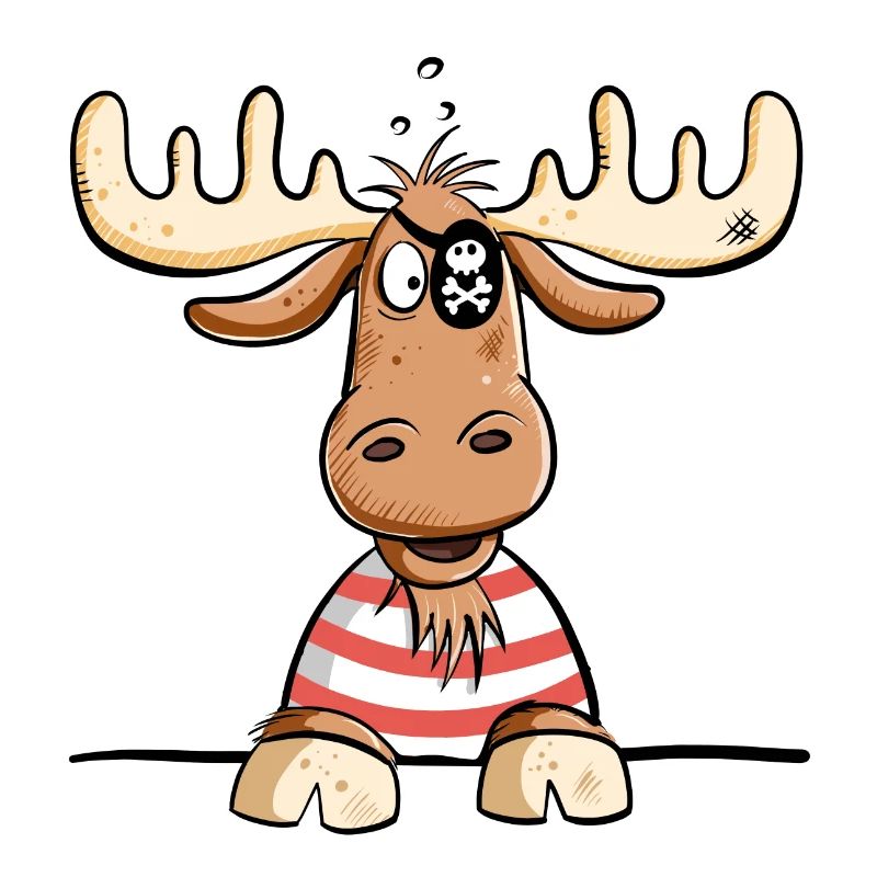Funny Moose Pirate I Pirate Comic I Fun Gift