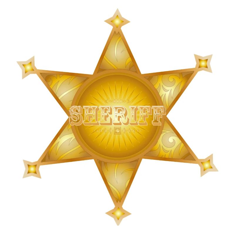 extraordinary gold-coloured sheriff's star