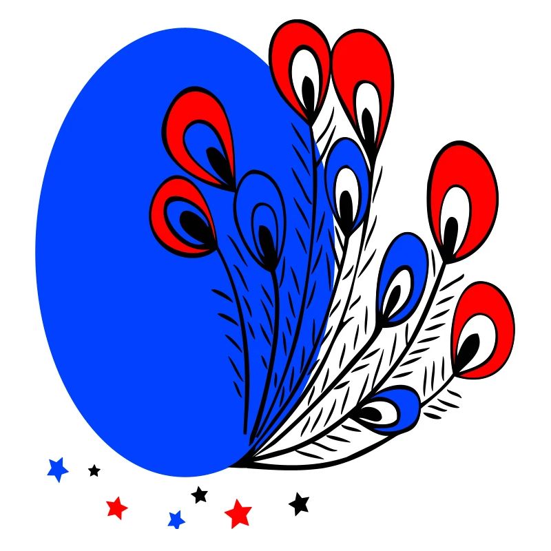 Easter egg with peacock feathers