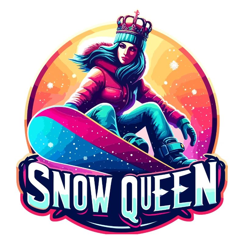 Snow Queen Winter Snowboard Queen Design