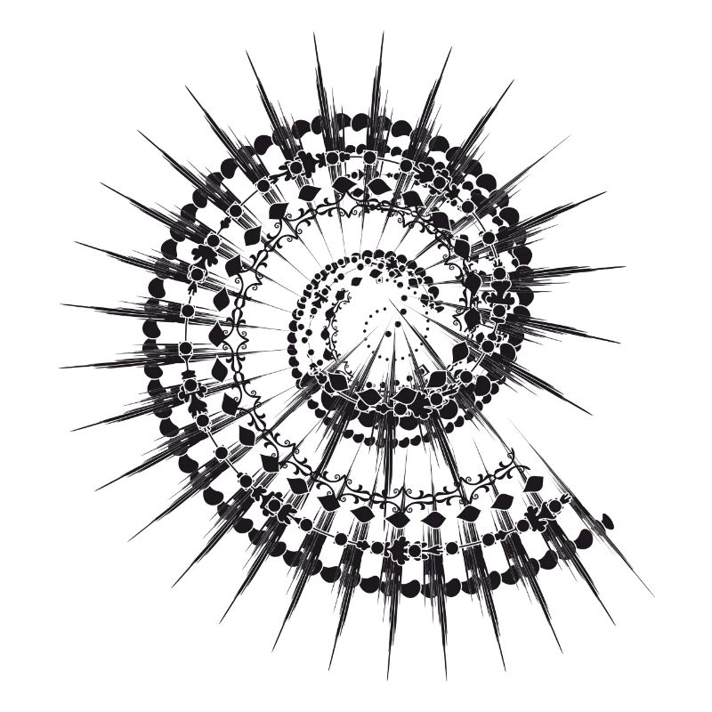 Shell shape snail in black and white