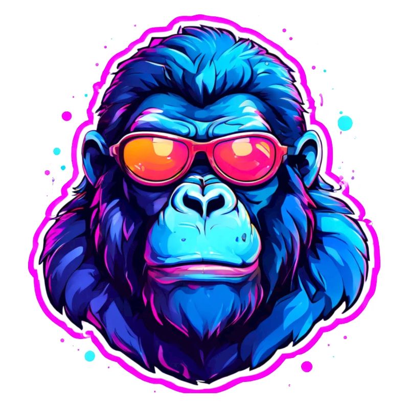 Ein cooler Gorilla mit Sonnenbrille
