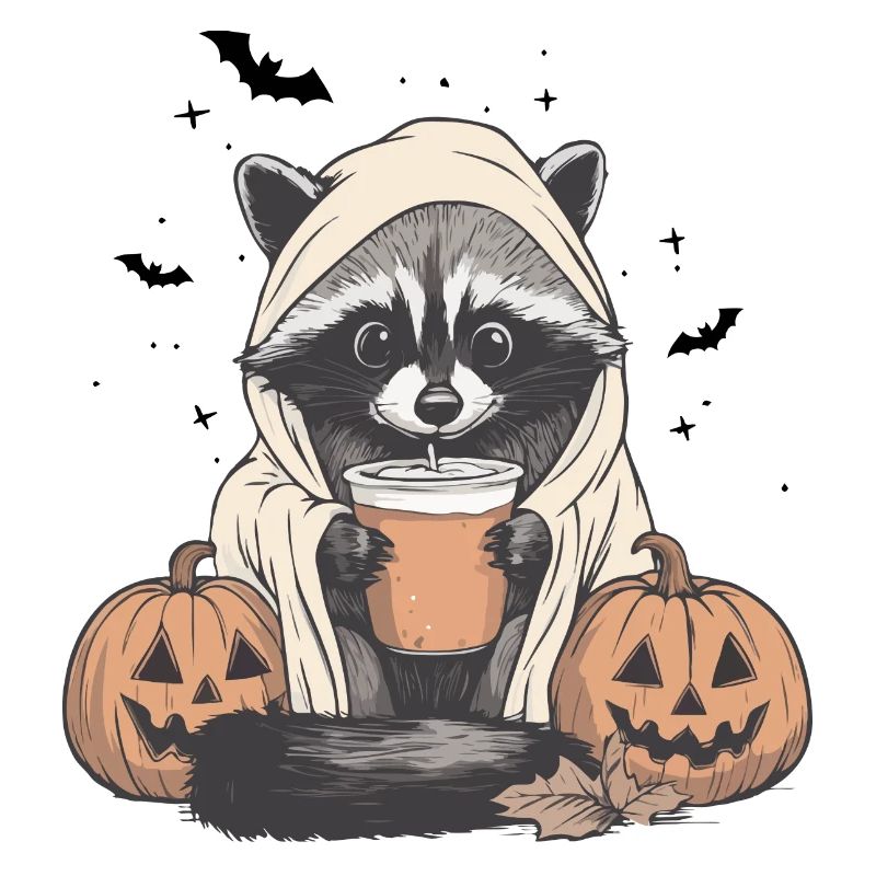 Halloween Pullover, Waschbär Halloween, Geschenk