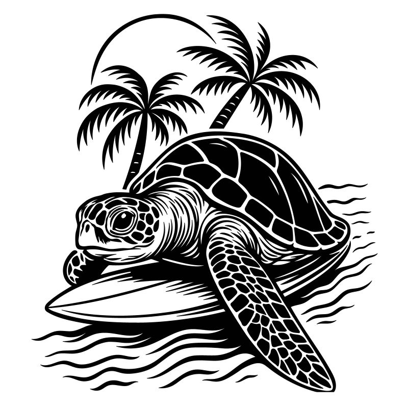 tortue de surf - Tropical Beach Design