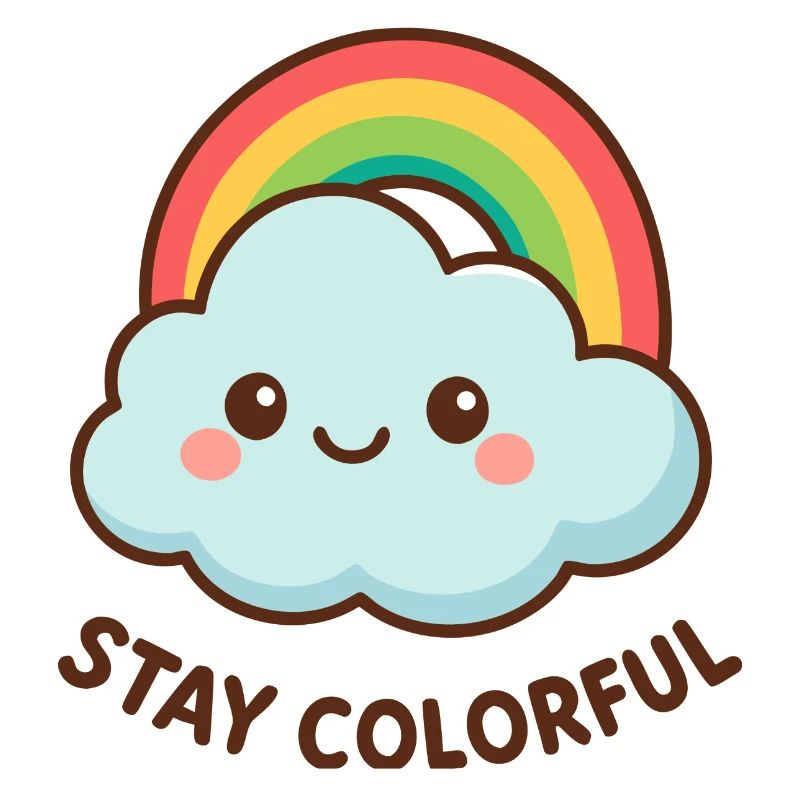 Cute cloud rainbow graphic