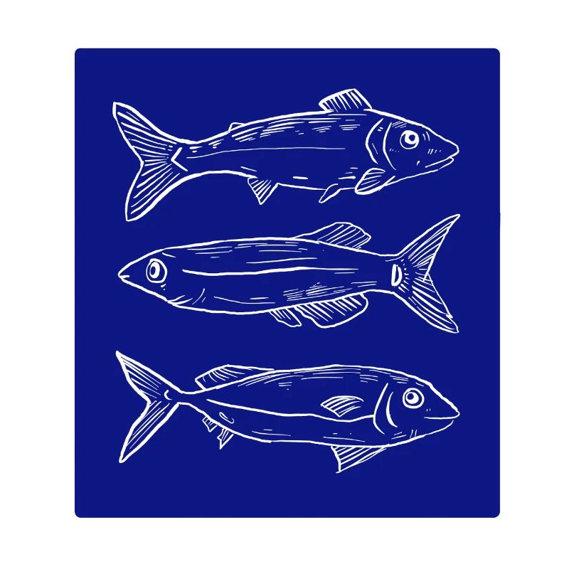 Dark blue fish pattern illustration