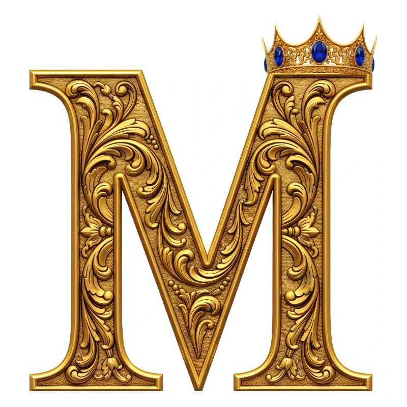 Baroque gold M monogram
