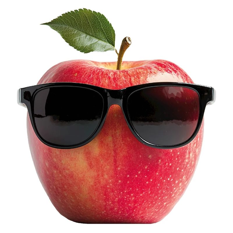 Apple with sunglasses