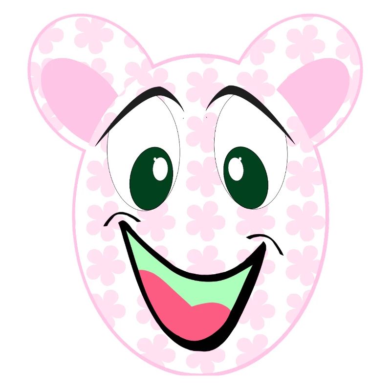 Bear Floral Pattern Smile