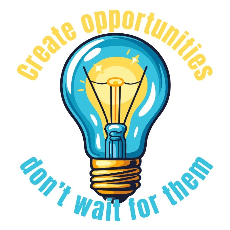 Create Opportunities Motivational Light Bulb Desig