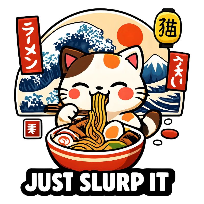 Chat ramen de Kawaii : Aspire-le simplement