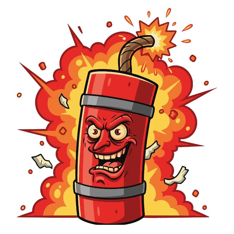 Dessin animé à la dynamite éclatante