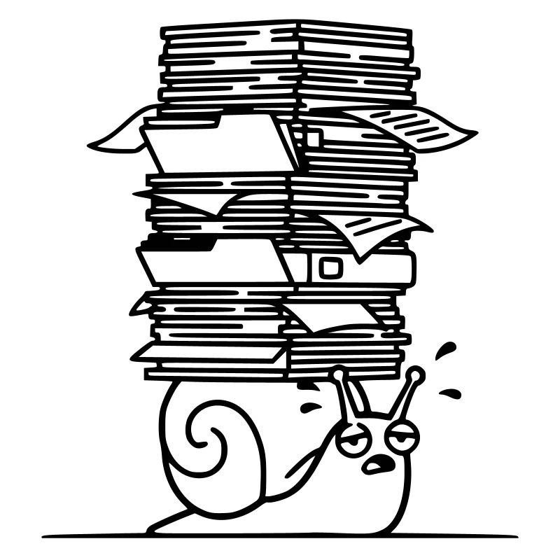 Snail Paper Stack Office Outline