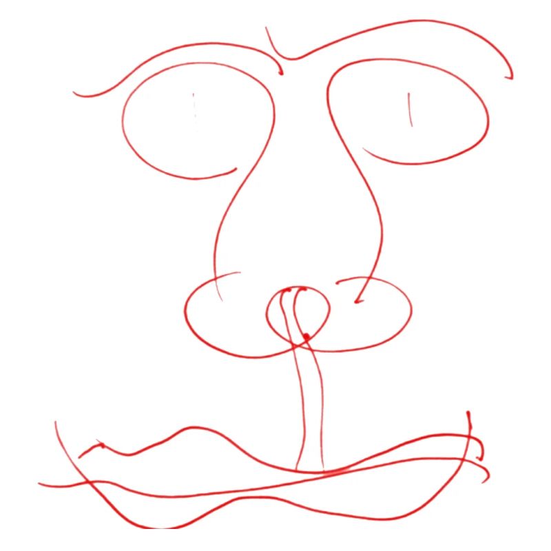 Rotes Liniengesicht