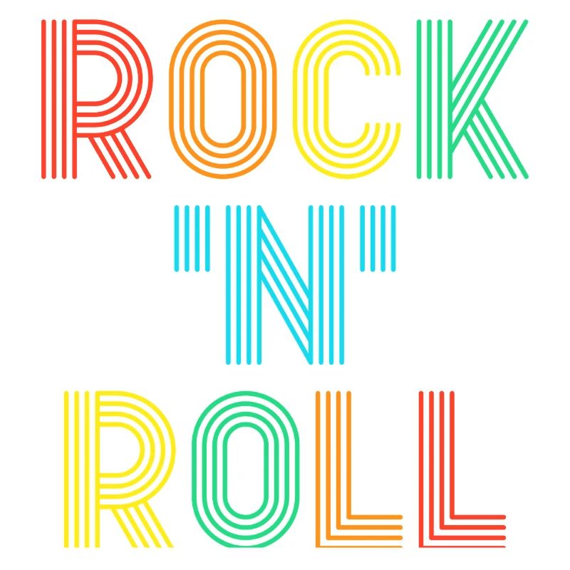 Texte rétro multicolore Rock’N’Roll