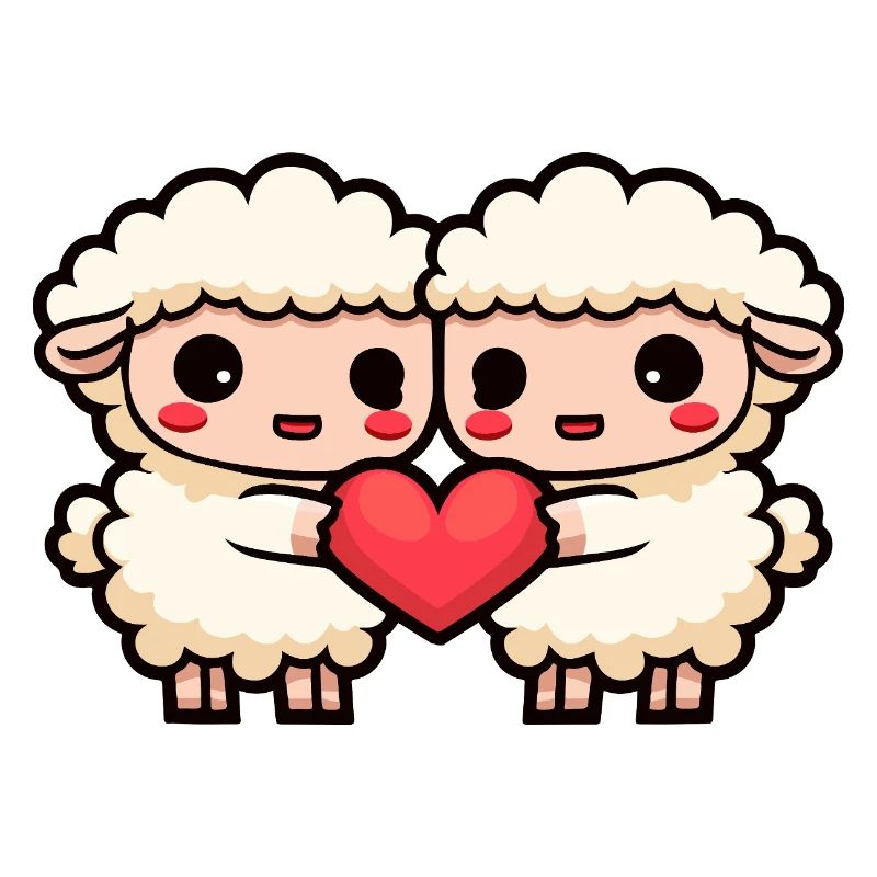 Schaf Paar Valentinstag