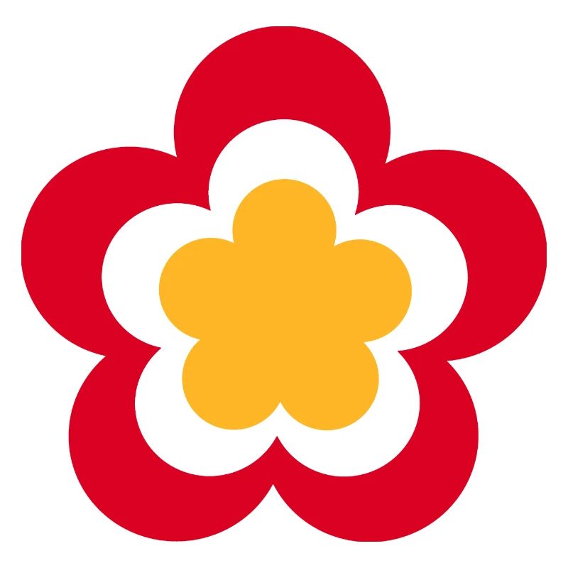 70s Flower Pattern Red