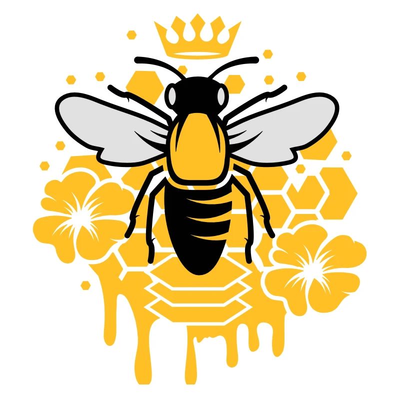 Eine Biene mit einer Krone