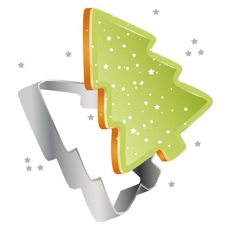 Biscuits au sapin de Noël avec glaçage vert