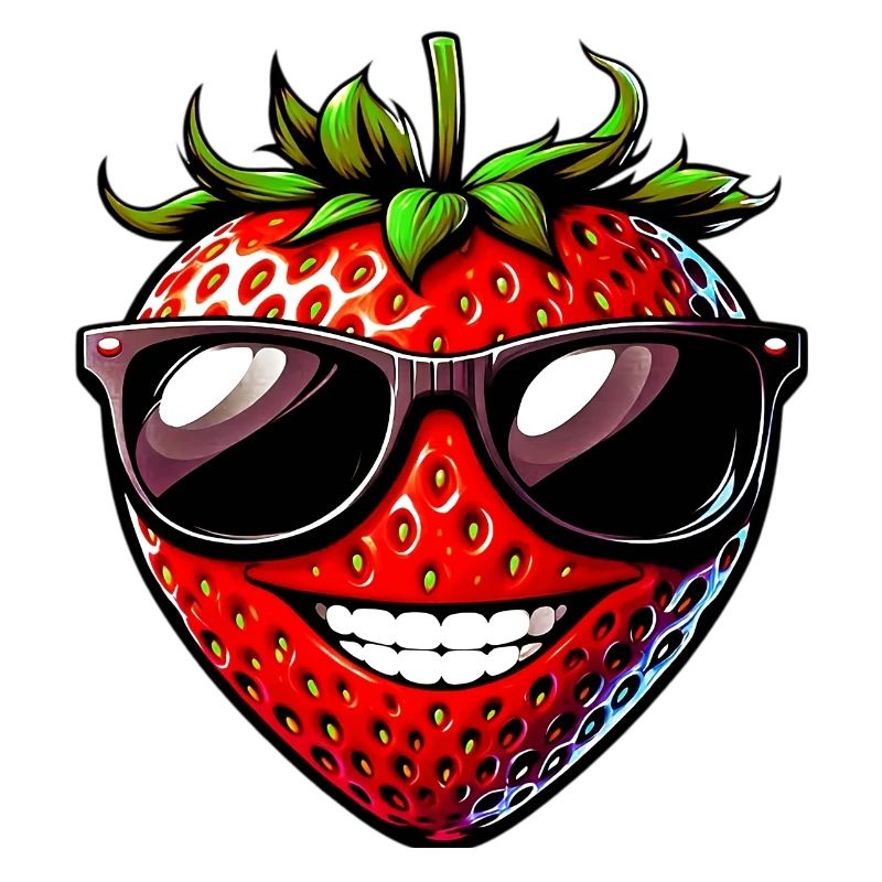Erdbeere mit Sonnenbrille