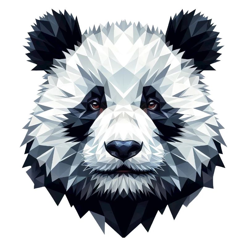 Panda Face Polygon Art Geometry