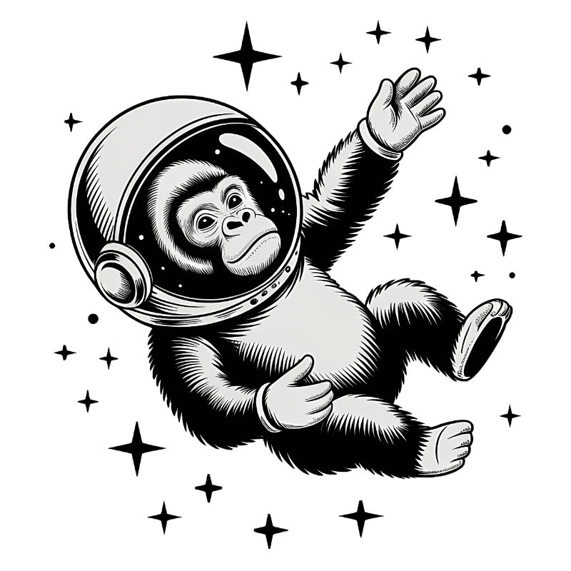 Ape in Space - Cool Astonomy Logo