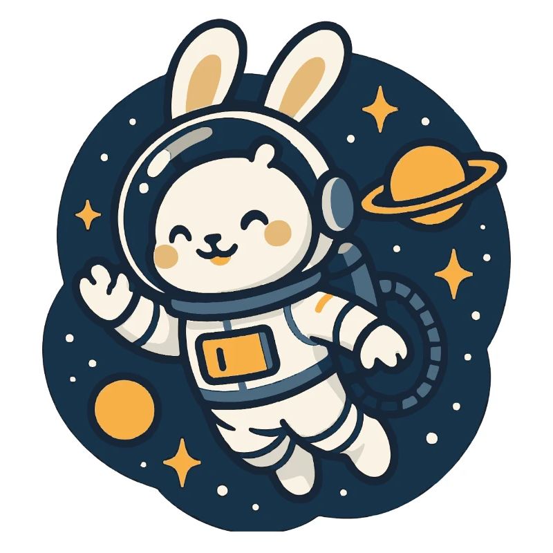 Space bunny with planet motif