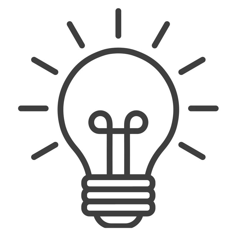 Glowing Light Bulb Line Icon