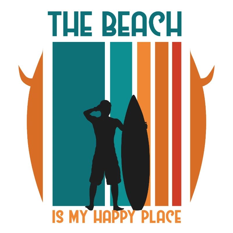 Strandtagabenteuer mit Surfer Silhouette