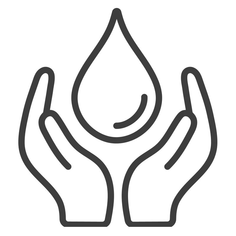 Mains protégeant Goutte d’eau Icône Logo