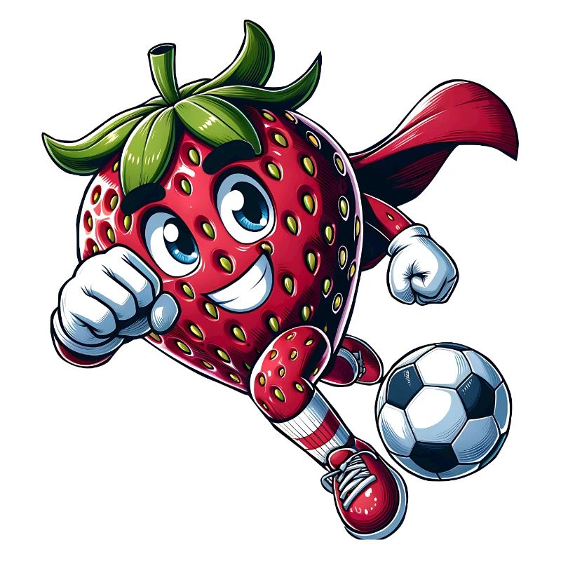 Fußball Erdbeere Superheld Kicker Comic