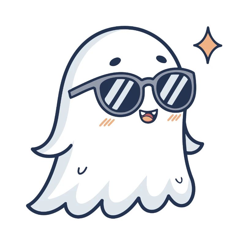 Chic ghost with glasses