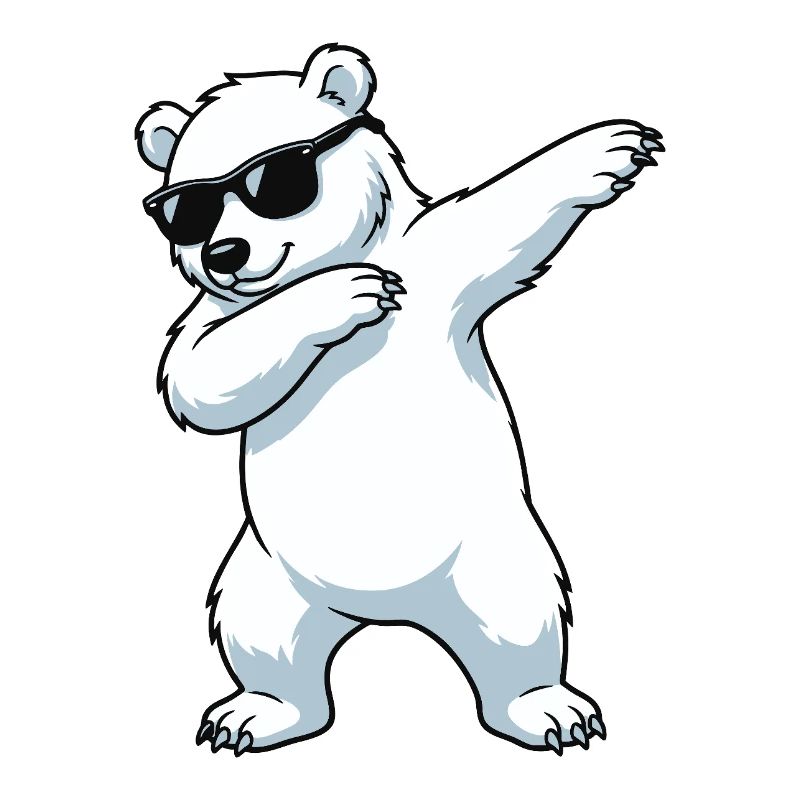 Dab Polar Bear Cartoon