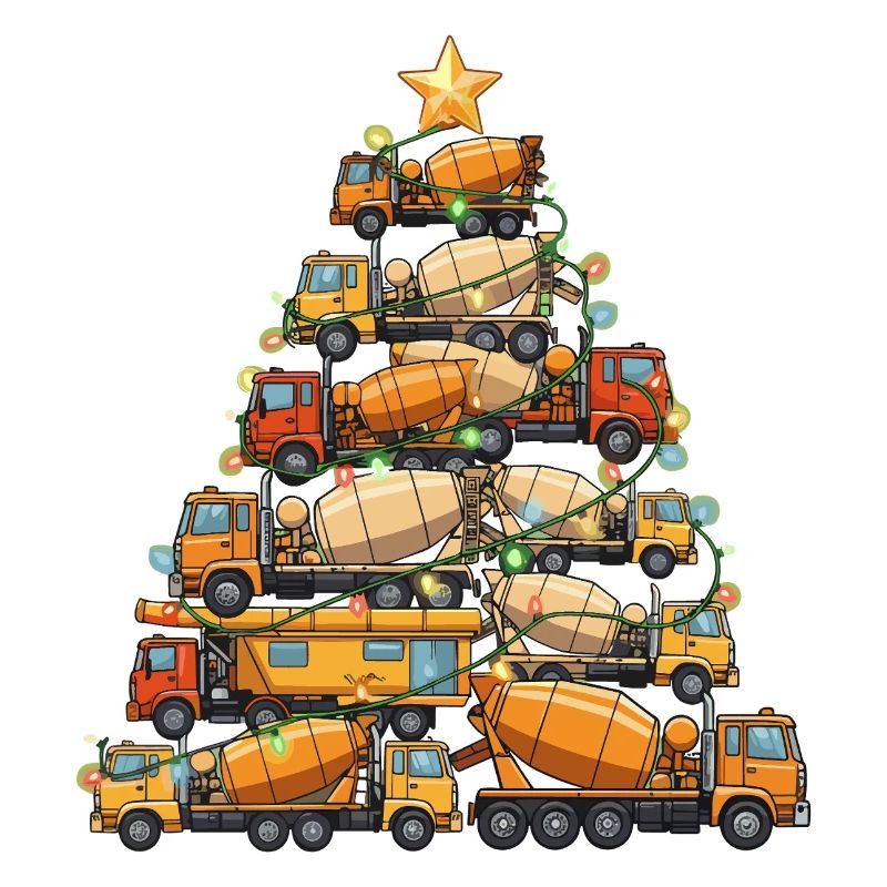Funny Concrete Mixer Tree Christmas Tree Gift